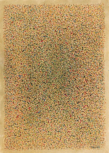 Mark Tobey | Ohne Titel, 1965 Tempera auf Halbkarton 40,3 x 29 cm | 53/OW