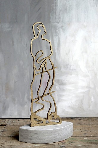 Ludwig Stocker | Schattenlinien, 1991/2014 |Bronze, Marmor 102 cm hoch| Ref. 506