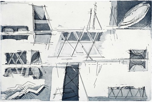 Paolo Pola|Partitura VII, 2014|Radierung, Aquatinta, 20 x 30  cm, Blatt 33 x 42 cm, Exemplar "Gut zum Druck"|Ref. 812