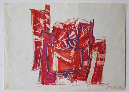 Wilfrid Moser |Metz, 1971| Oelkreide auf Papier, 33,9 x 47,7 cm| Ref. STWM/4501 