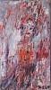 Wilfrid Moser |Figur in Rot, 1992| Oel auf Papier auf Leinwand, 56 x 32 cm | Ref.  STWM/551