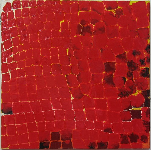 Giuliano Collina | Tovaglia rossa, 2013|  Lack auf Leinwand, 50 x 50 cm|Ref. 65