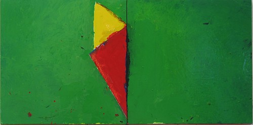 Giuliano Collina | Tovaglia con due triangoli (particolare), 2014| Lack, Oel auf Leinwand, 40 x 80 cm|Ref. 74