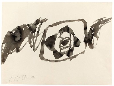 5.12.57, 1957 | Tuschepinsel auf Bütten| 39,2 x 42 cm | Ref. U. 694