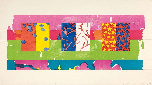 Entwurf, 1990|Lithocollage, Aquarell auf Papier|39,5 x 70 cm|Ref. 361
