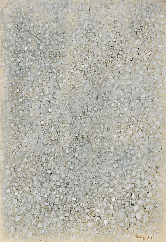 Mark Tobey|Ohne Titel, 1954|Tempera auf Karton, 27 x 18,5 cm|Ref. U. 698