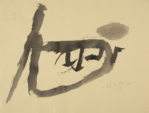 Julius Bissier|A.25.4.63, 1963|Tusche auf Ingrespapier, 48,2 x 63 cm|Ref. 82/AB