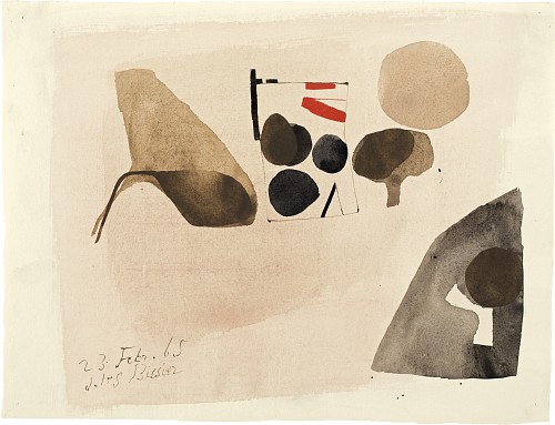 Julius Bissier|23.Febr.65, 1965|Aquarell auf Ingrespapier, 24 x 31,2 cm|Ref. 90/AB