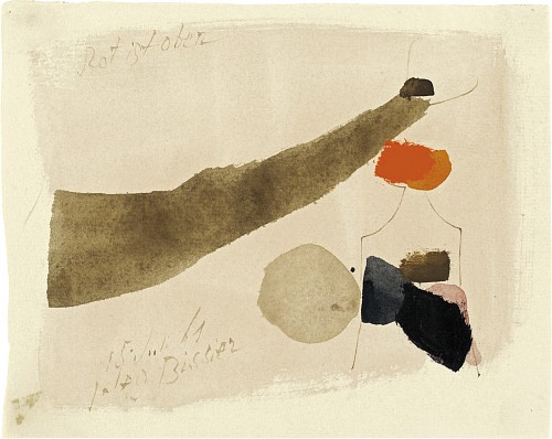 Julius Bissier|15.Juli 61 Rot ist oben, 1961|Aquarell auf Ingrespapier, 16,4 x 20,6 cm|Ref. 79/AB