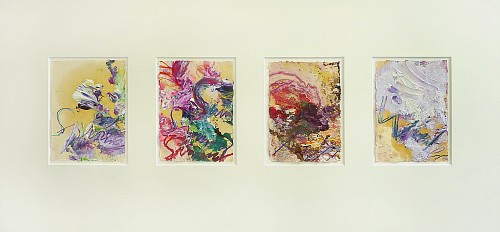 Vier Jahreszeiten, 2011|Oel, Kreide, Mischtechnik auf handgeschöpftem Büttenpapier|4-teilig, je 21 x 15 cm|Ref. 5055