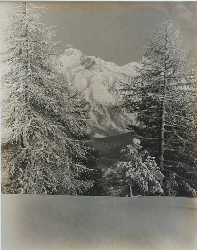 Winter im Engadin, o.J.|Vintage Silbergelatineabzug auf Baryt|22,2 x 16,6 cm|Ref. U. 198