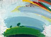 Bernd Völkle|Landschaft mit Farbstreifen, 1972 | Acryl auf Papier | 78 x 105 cm | Ref. 1/FM