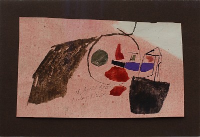 12.April.60.I, 1960 | Gouache auf geschnittener, grundierter Baumwolle | 16 x 26,4 cm | U. 893 