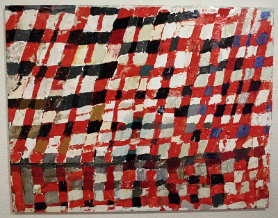 La tovaglia a righe, 1987 - 2008 | Öl, Lack, Tempera, Papier auf Leinwand | 70 x 90 cm | Ref. 2