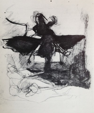 Dalla "Peste" di Böcklin -  Nach "Die Pest" von Böcklin, 1988 | Kohle auf Papier | 51 x 39 cm | Ref. B. 24