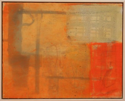 Interno con figure, 2005 | Oel, Wachs auf Holztafel | 40 x 50 cm | Ref. 1362