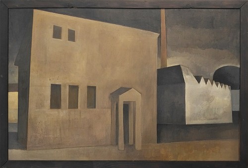 Andreas His (1928-2011) | Neben der Fabrik, 1961 | Oel auf Leinwand | 56,5 x 84 cm | 4/AC  