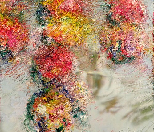 Seerosen, 2021 | Oel, Collage, Kreide auf Leinwand |120 x 140 cm | 5844