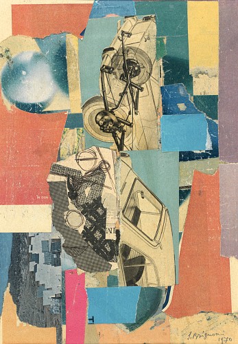 Hommage à Tinguely, 1970 |Collage| 26 x 17,5 cm| Ref. 2/WA 