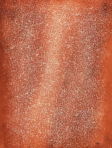 Mark Tobey|Ohne Titel, 1954| Tempera auf Karton| 48,8 x 37,4 cm| Ref. U. 713