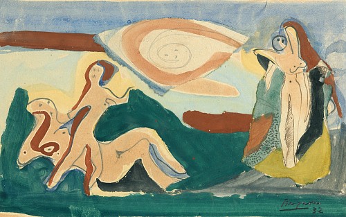 Après-midi d'été, 1932| Aquarell über Bleistift auf Papier| 14,5 x 23,1 cm LM| Ref. B. 62