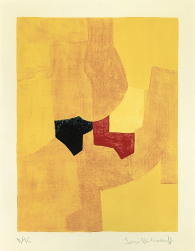 Serge Poliakoff |Composition jaune, 1964 |Lithographie, farbig |63,2 x 47,8 cm| Ref.  1/RB
