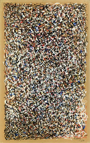 Mark Tobey (1890-1976) | Stained Glass, 1956 | Tempera auf Papier | 35,5 x 22,5 cm | Ref. 115/OW