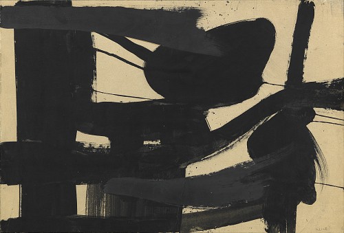 Franz Kline (1910-1962) | Structure, 1951 | Gouache und Graphit auf Papier auf Leinwand | 43,7 x 64,2 cm | Ref. U. 910